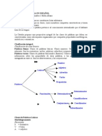 CLASES DE PALABRA EN ESPAÑOL Resumen