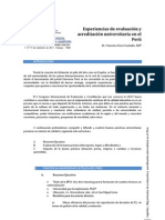 Experiencias de Evaluación y Acreditación Universitaria en El Perú-Dr. Francisco Farro Custodio.