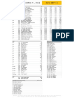 Gametime Daily Lines Sun Sep 16: ML Total Run Line