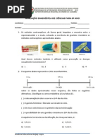 Avaliação Diagnostica de Ciências para 8 Ano