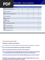 SAP Product Matrix - Servers Requirement: Ides Sandbox Development Quality Production