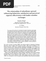 The Relationship of Subordinate Upward Influencing Behaviour, Satisfaction and Perceived Superior Effectiveness With Leader-Member Exchanges