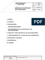 Plan de Gestión de Reclamaciones