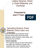 Calculating Variance DirectLabor Materials Overhead