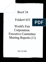 World's Fair Corporation: Executive Committee Meeting Reports Oct 10,1962