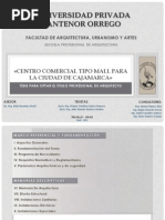 FAUA-UPAO Expo Tesis. Centro Comercial Tipo Mall para La Ciudad de Cajamarca. Autores: Bach Arq Roland Quiroz - Julio Ramirez