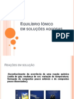 Equilíbrio Iônico em Soluções Aquosas