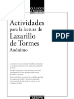 Actividades Lectura Lazarillo de Tormes