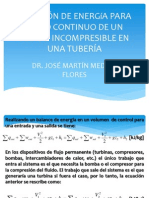 ECUACIÓN DE ENERGíA PARA FLUJO CONTINUO EN UN TUBERIA