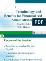 Session 28: Techie Terminology and Benefits For Financial Aid Administrators