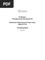 PV Monitor Foresight Group International AG Submission Performance and Case List(s) (Report C11a) Traceability Matrix