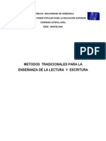 Metodos Tradicionales para La Enseñanza de La Lectura y Escritura