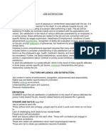 Individual's: Factors Influence Job Satisfaction