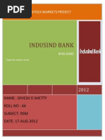 Indusind Bank: Regulation OF Stock Markets Project