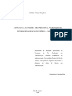 A Influência Da Cultura Organizacional No Processo de Internacionalização Da Empresa - Caso Spoleto