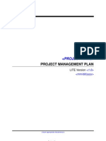 Project Management Plan - LITE Template