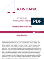 FY 2012-13 First Quarter Results: Investor Presentation