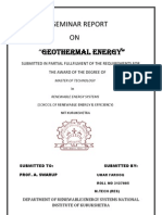 Seminar Report ON "Geothermal Energy"