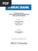 Intern Report On BRAC BANk Limited