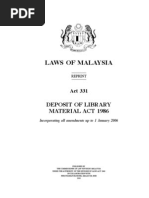 Deposit of Library Material Act 1986 - Act 331