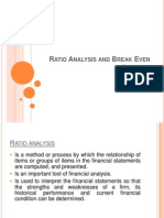 Break Even Analysis and Ratio Analysis