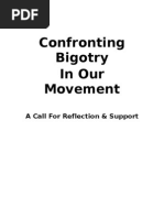 Confronting Bigotry in Our Movement