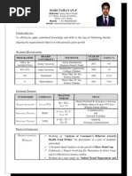 Hari Narayan.P: Programme Board/ University Institute Year of Passing Cgpa/ %