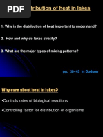 The Distribution of Heat in Lakes