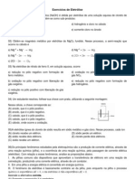 Exercícios de Eletrólise