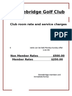 Stonebridge Golf Club: Club Room Rate and Service Charges