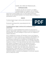 Evaluación Integral Del Niño de Preescolar (Excelente!!!!)