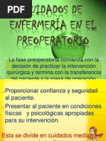 Cuidados de Enfermería en El Preoperatorio