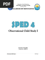 Observational Child Study 1 (SPED 4)