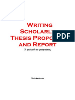 Writing Scholarly Thesis Proposal and Report - Okeola Olayinka