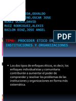 Procedimientos de Ética en Las Instituciones y Organizaciones.