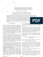 Robust Design of Linear Control Laws For Constrained Nonlinear Dynamic Systems