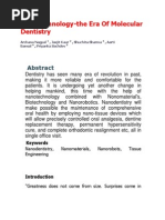 Nanotechnology-The Era of Molecular Dentistry