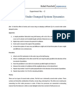 Second Order Under Damped System Dynamics