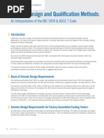 Seismic Design and Qualification Methods:: An Interpretation of The IBC 2009 & ASCE 7 Code