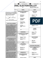 General Election Ballot: Judge's Initials