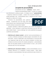 Psihologia Personalitatii - Suport de Curs