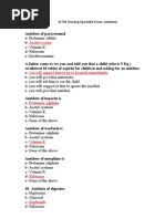 SCHS Nursing Specialist Exam Antidotes