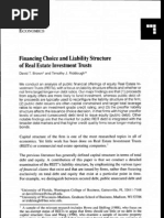 Financing Choice and Liability Structure of Real Estate Investment Trusts