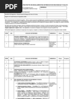 Matriz de Desarrollo de Proyecto de Reglamento