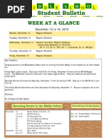 Student Bulletin: Week at A Glance