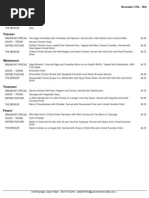 Parkridge Cafe Menu 11/12/12 - 11/16/12