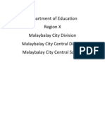 Department of Education Region X Malaybalay City Division Malaybalay City Central District Malaybalay City Central School