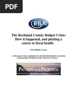 The Rockland County Budget Crisis: How It Happened, and Plotting A Course To Fiscal Health