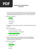 Act. 9 Quiz 2 - Fundamentos de Administración