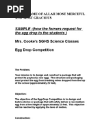 SAMPLE: (How The Forners Request For The Egg Drop To The Students)